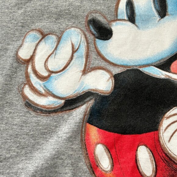 Disney Mickey Mouse T Shirt Retro Short Sleeve Heather Gray Adults Plus Size 2XL - Picture 13 of 15